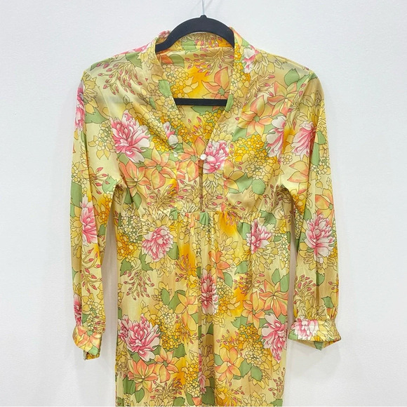 Vintage 70s Deadstock Floral Full Length Nightgown Sz Small - Picture 2 of 6